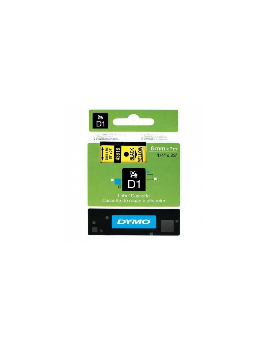 CINTA DYMO D1 (43618) NEGRO AMARILL 6MMX7M.