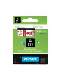 CINTA DYMO D1 (45012) ROJO TRANSP. 12MMX7M.