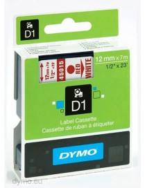 CINTA DYMO D1 (45015) ROJO BLANCO. 12MMX7M.