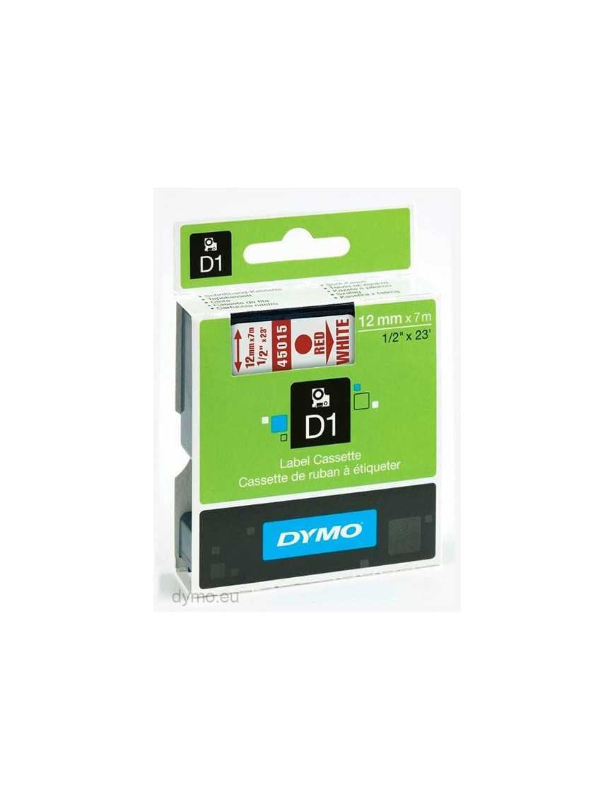 CINTA DYMO D1 (45015) ROJO BLANCO. 12MMX7M.
