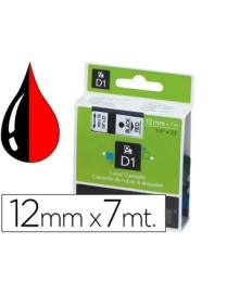 CINTA DYMO D1 (45017) NEGRO ROJO 12MMX7M.