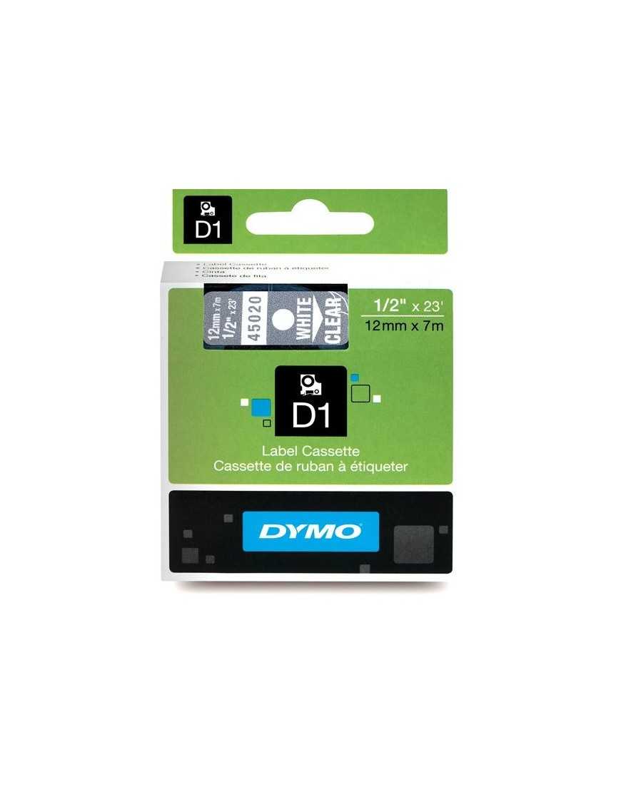CINTA DYMO D1 (45020) BLANCO TRAN. 12MMX7M.
