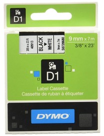 CINTA DYMO D1 (40913) NEGRO BLANCO 9MMX7M.