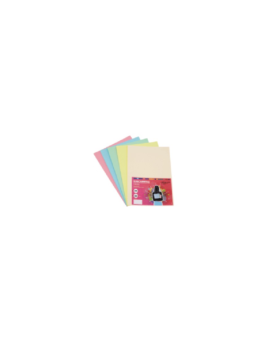 SUBCARPETA A4 COLORES SUAVES SURTIDOS PAQ 15 180GR