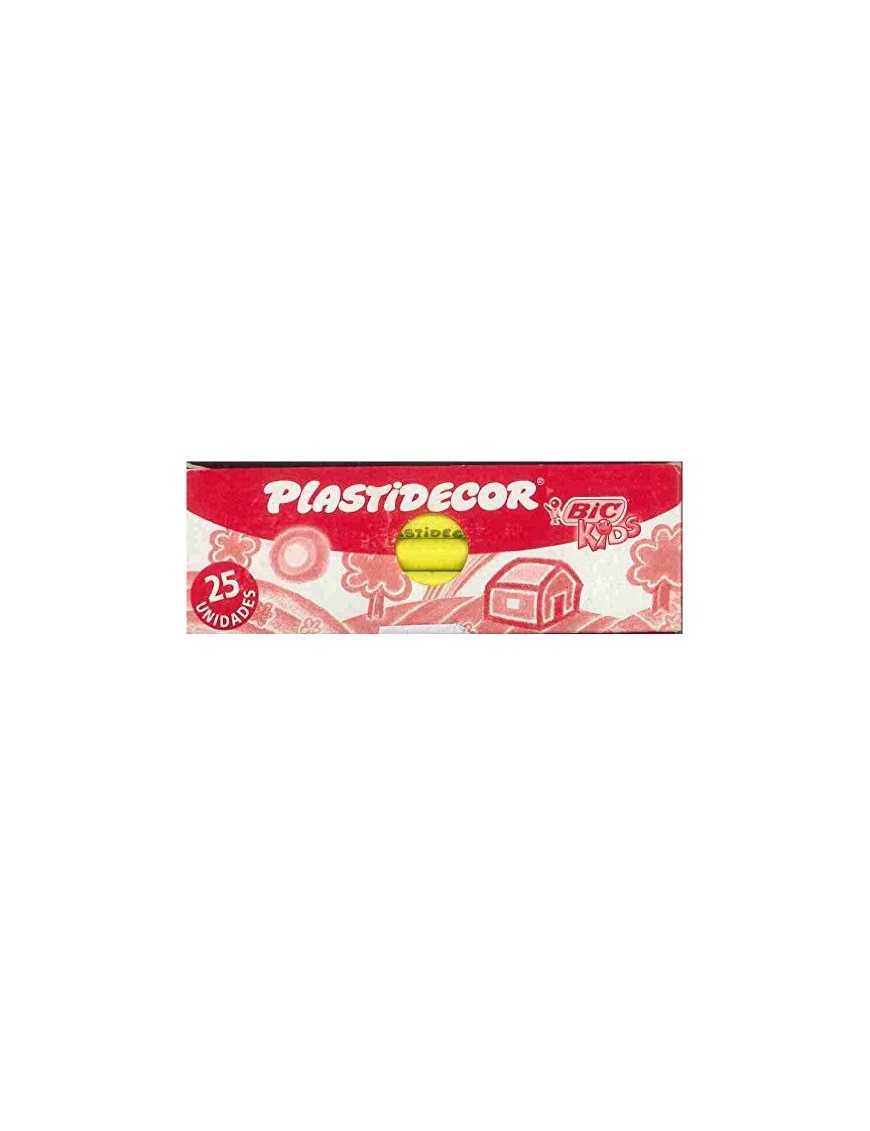 CAJA DE 25 PLASTIDECOR UNICOLOR AMARILLO