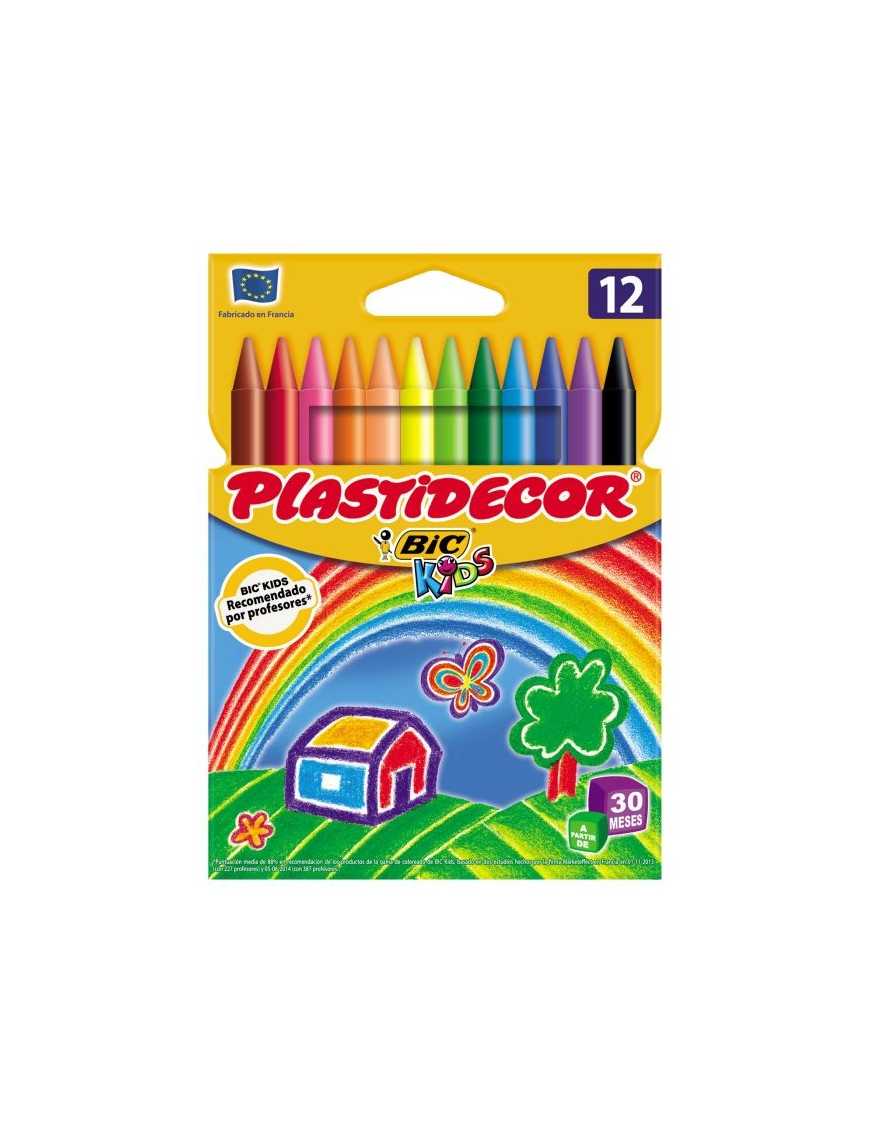 BIC CAJA DE 12 CERAS PLASTIDECOR COLOR.