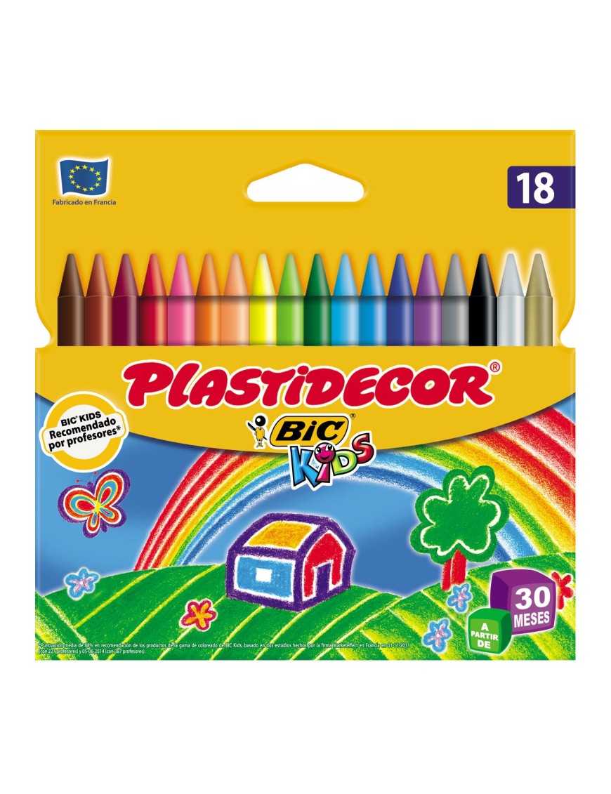 BIC CAJA DE 18 CERAS PLASTIDECOR COLOR.