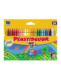 BIC CAJA DE 24 CERAS PLASTIDECOR COLOR.