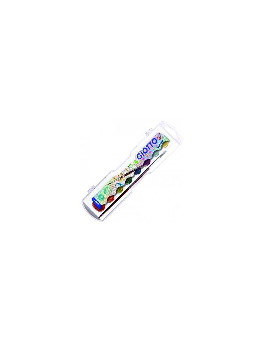 GIOTTO ACUARELAS 8 COLORES GLITTER.