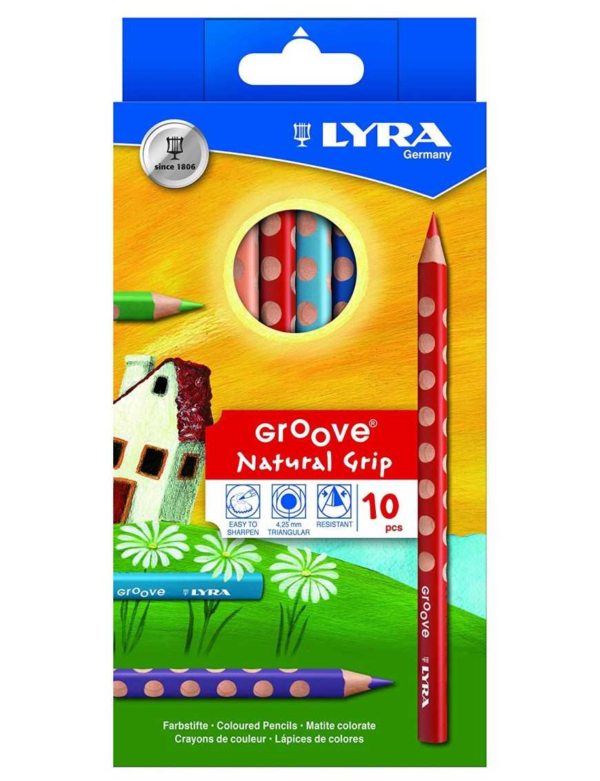 LAPICES COLOR LYRA GROOVE 10 LAPICES NATURAL GRIP.