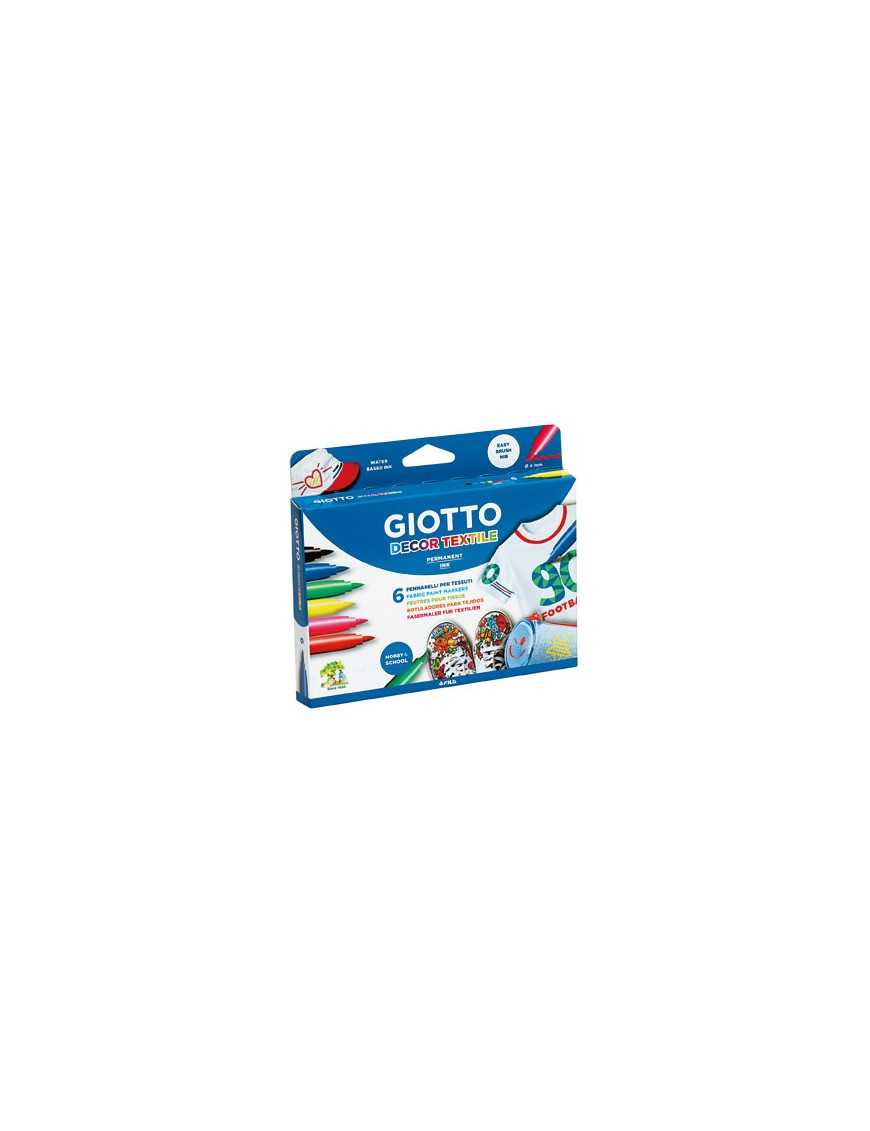 GIOTTO ROTULADOR DECOR TEXTIL ESTUCHE 6 UNIDADES