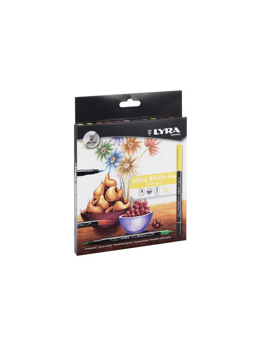 CAJA 12 ROTULADORES LYRA AQUA BRUSH DUO.