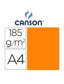 CARTULINA A4 MANDARINA CANSON IRIS 185GR