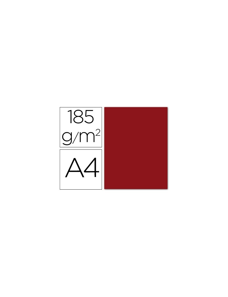 CARTULINA A4 GRANATE Nº 16 IRIS 185 GRAMOS P/50UDS