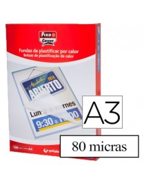 FUNDAS PLASTIFICAR A3 DE 80 MICRAS FIXO