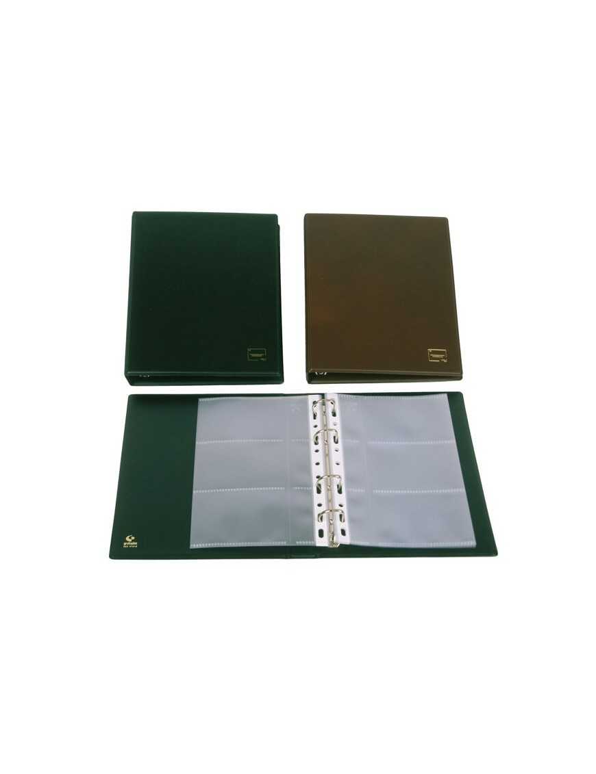 TARJETERO 4 ANILLAS 6 TARJETAS X 10 FUNDAS MARRON