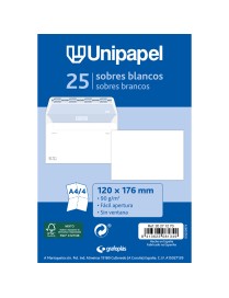 PAQUETE 25 SOBRES BLANCOS 120X176