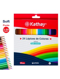 CAJA 24 LAPICES COLORES HEXAGONALES KATHAY