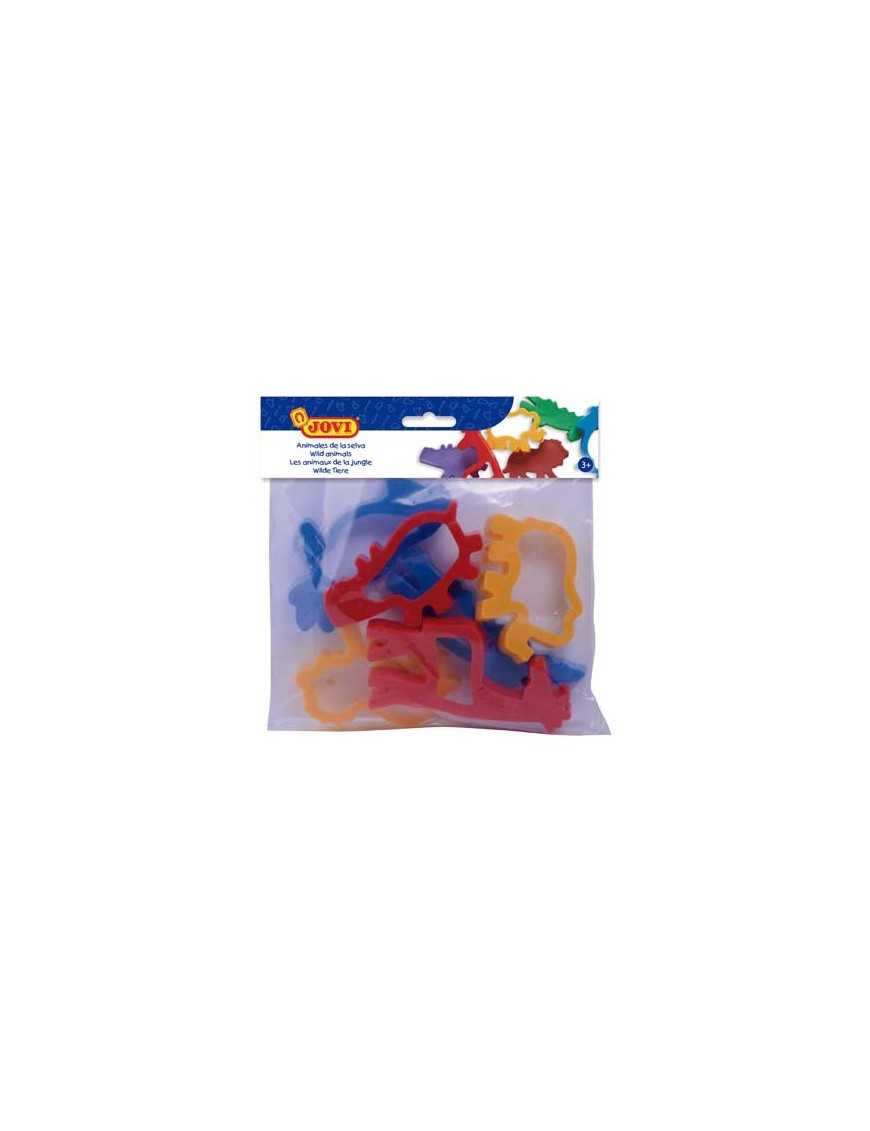 JOVI BOLSA 6 MOLDES PLASTICO ANIMALES SELVA.