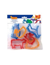 JOVI BOLSA 6 MOLDES PLASTICO ANIMALES.