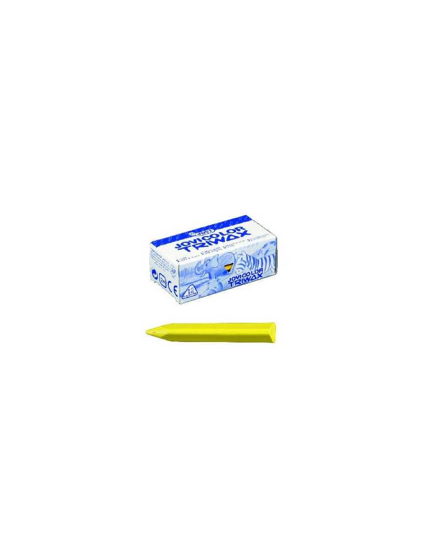 CAJA DE 12 CERAS TRIWAX JOVI AMARILLO.