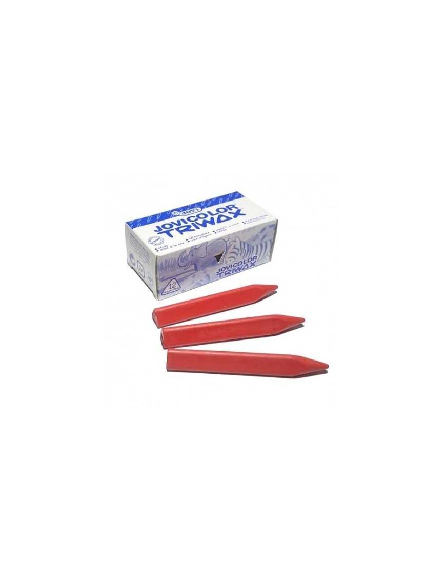 CAJA DE 12 CERAS TRIWAX JOVI ROJA.