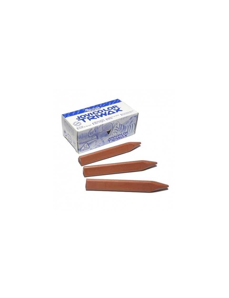 CAJA DE 12 CERAS TRIWAX JOVI MARRON CLARO
