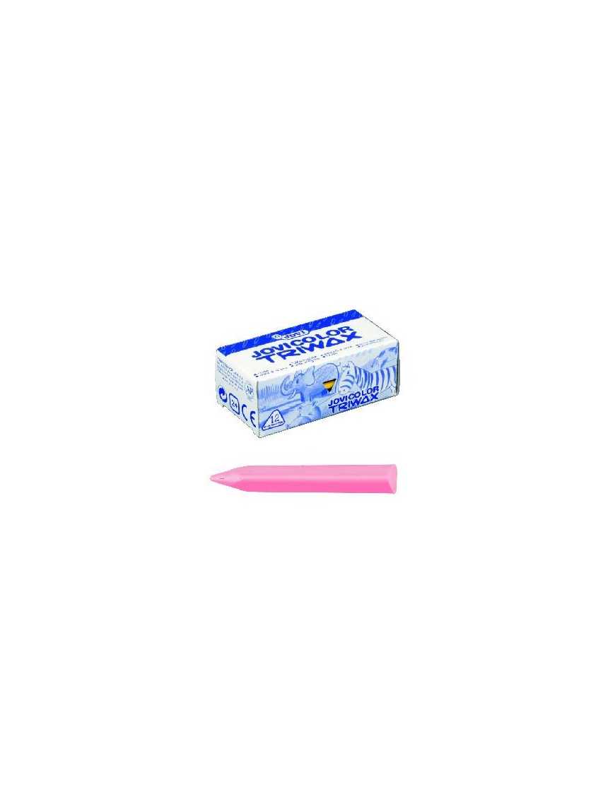 CAJA DE 12 CERAS TRIWAX JOVI ROSA.