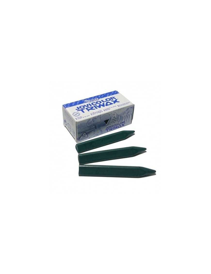 CAJA DE 12 CERAS TRIWAX JOVI VERDE OSCURO