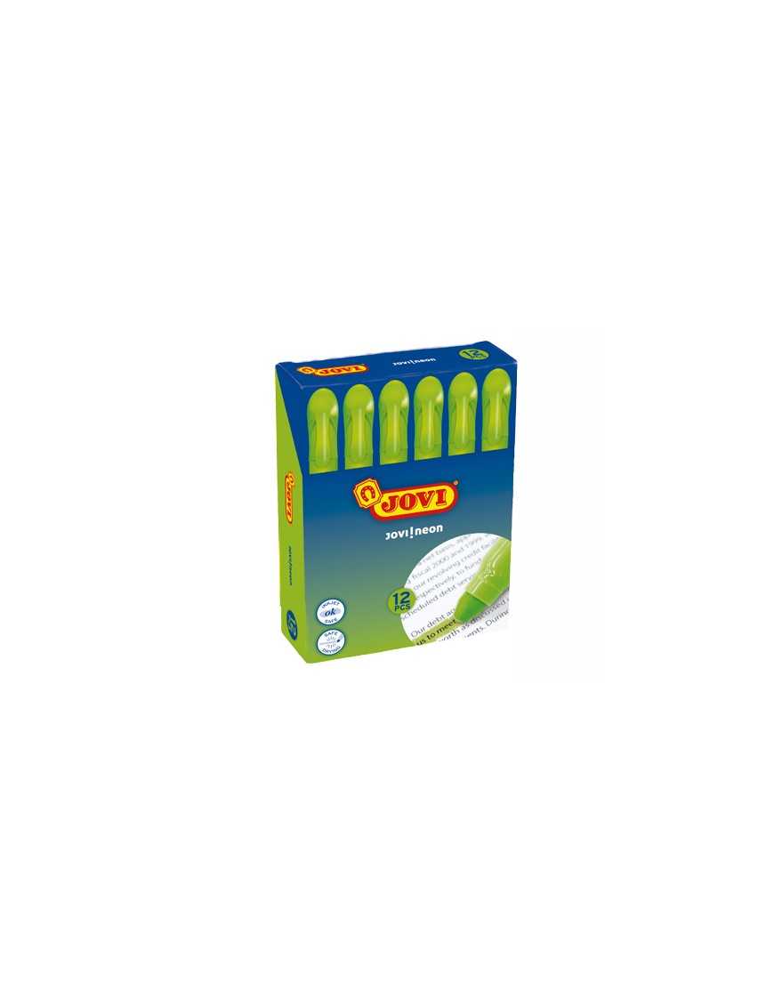 CAJA 12 ROTULADORES JOVI NEON GEL VERDE.