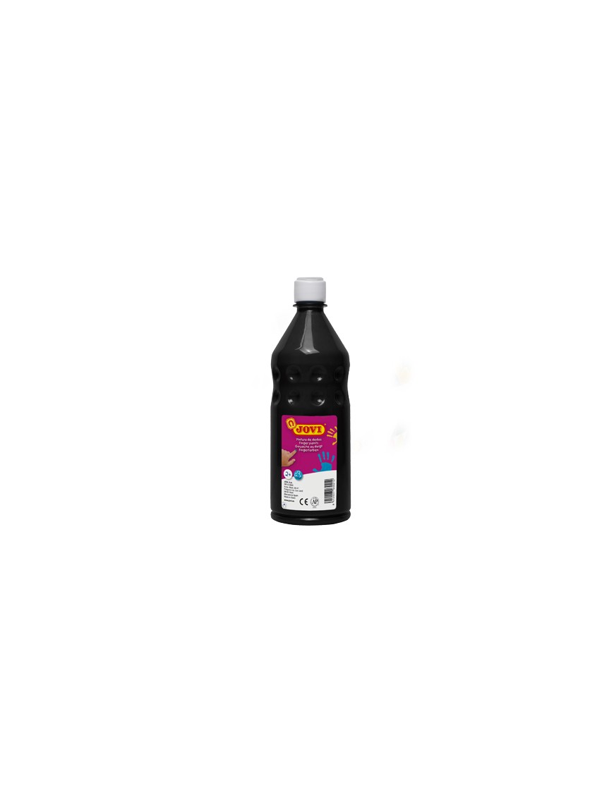 PINTURA DE DEDOS BOTELLA 750 CC.JOVI NEGRA.