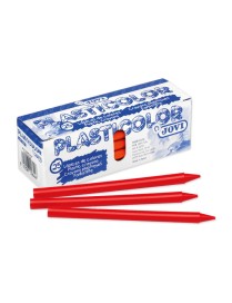 CAJA 25 CERAS PLASTICOLOR JOVI ROJO.