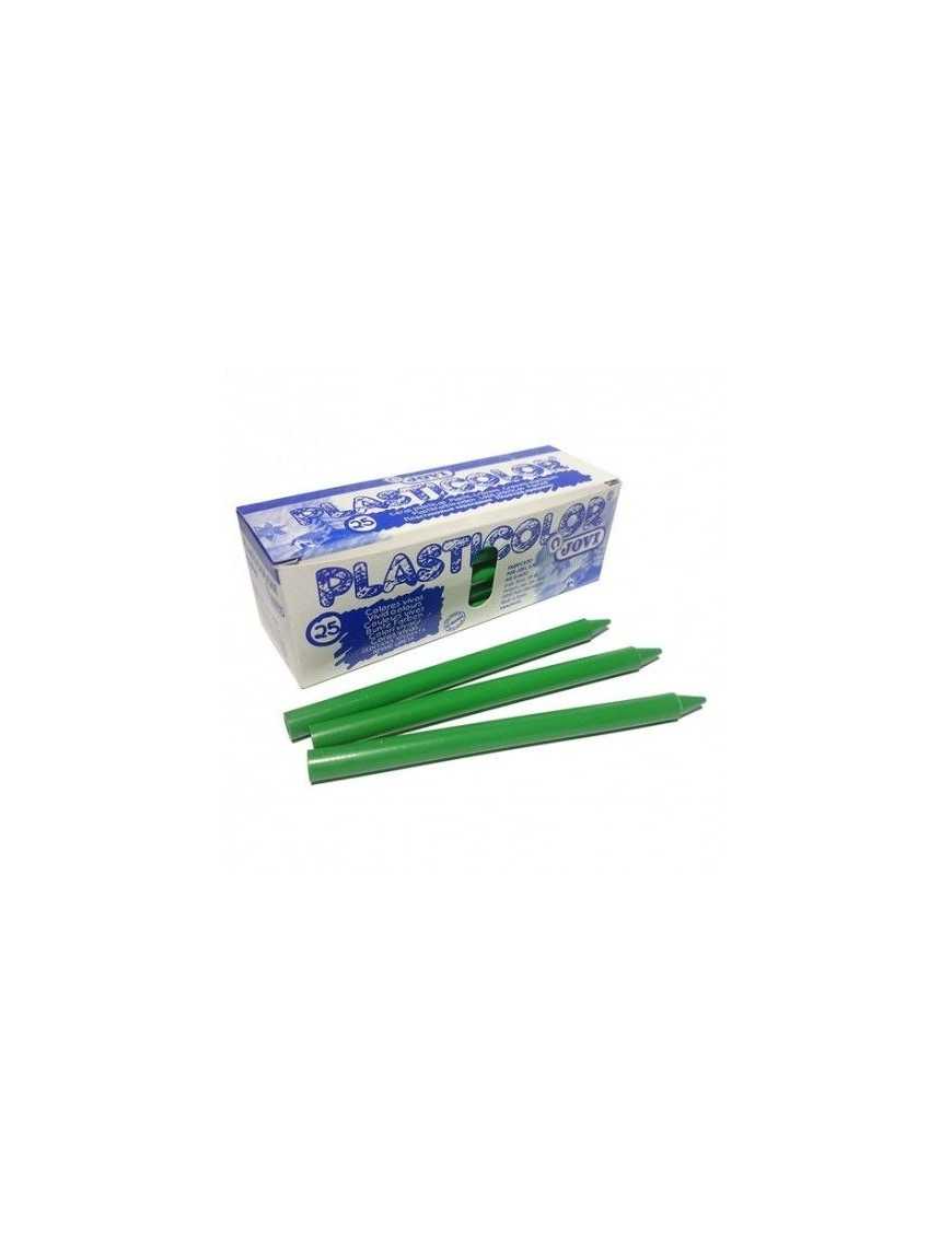 CAJA 25 CERAS PLASTICOLOR JOVI VERDE CLARO.