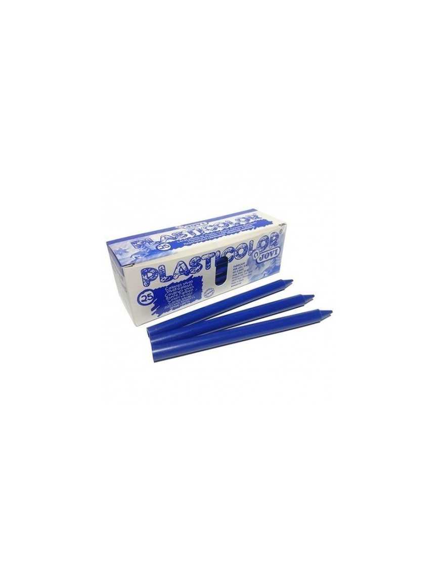 CAJA 25 CERAS PLASTICOLOR JOVI AZUL OSCURO.