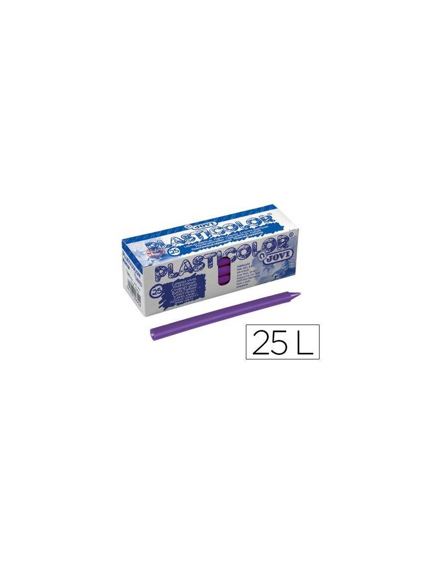 CAJA 25 CERAS PLASTICOLOR JOVI VIOLETA.