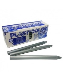 CAJA 25 CERAS PLASTICOLOR JOVI PLATA.