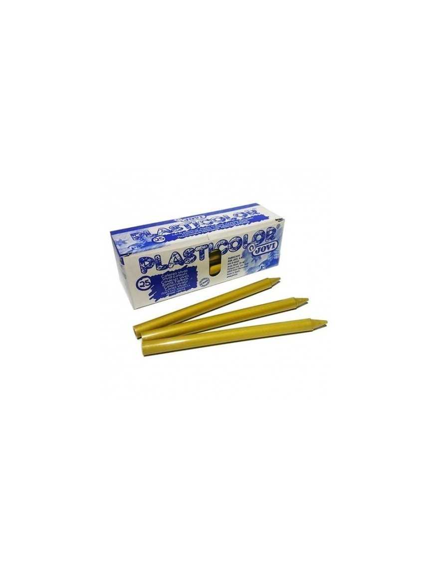 CAJA 25 CERAS PLASTICOLOR JOVI ORO.