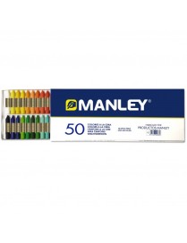 MANLEY CAJA 50 CERAS SURTIDO ESCOLAR.