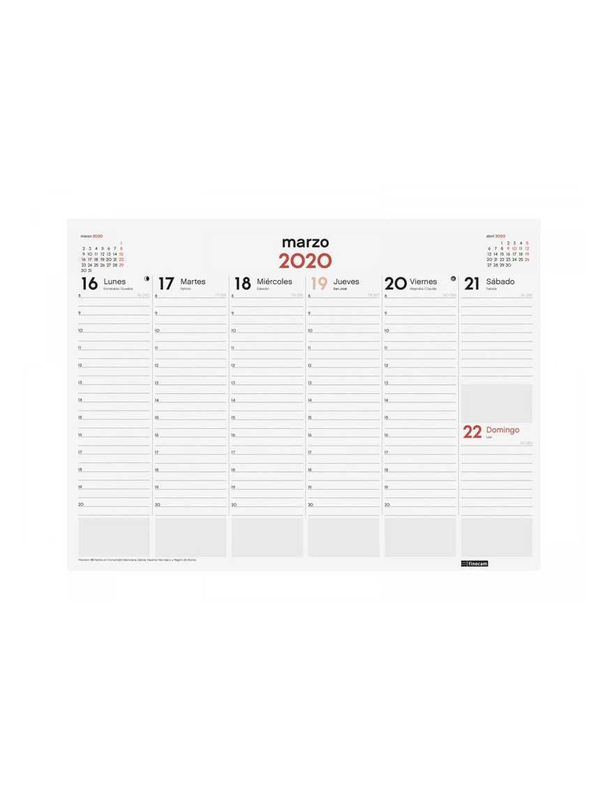 VADE SOBREMESA SEMANAL PLANNING 42X31 CABERO ENCOL