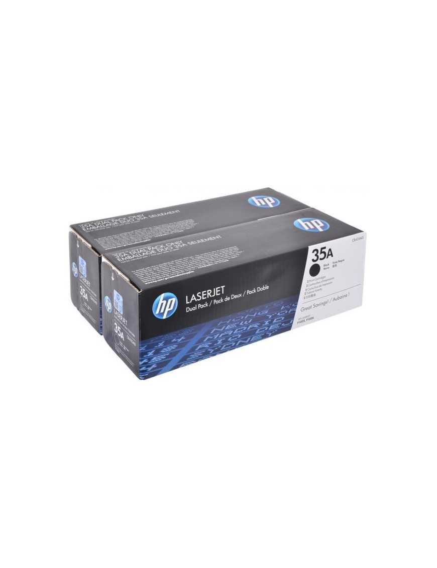 PACK 2 TONER LASER HP 35A NEGRO CB435AD.