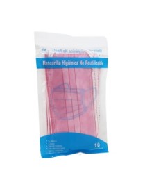 MASCARILLA HIGIENICA ROSA PAQ 10