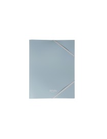 CARPETA GOMAS SOLAPAS A4 PP PARDO AZUL PASTEL