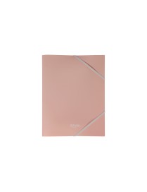 CARPETA GOMAS SOLAPAS A4 PP PARDO ROSA PASTEL