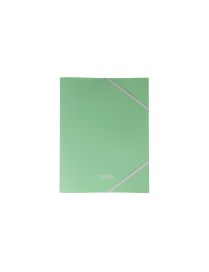 CARPETA GOMAS SOLAPAS A4 PP PARDO VERDE PASTEL