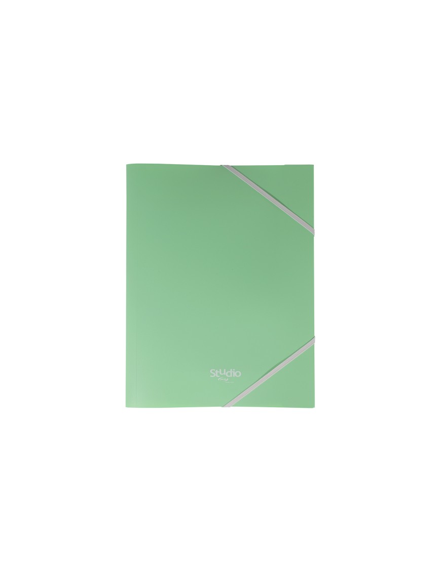 CARPETA GOMAS SOLAPAS A4 PP PARDO VERDE PASTEL