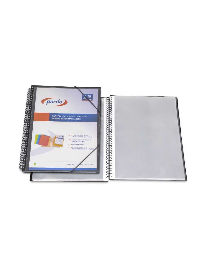 CARPETA ESPIRAL 40 FUNDAS PERS. GOMAS PARDO