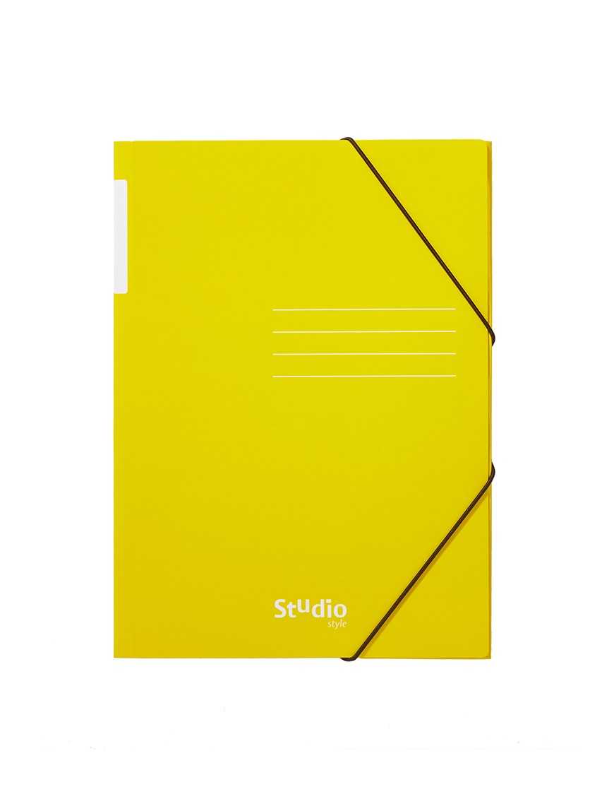 CARPETA GOMAS SOLAPAS STUDIO CARTON AMARILLO