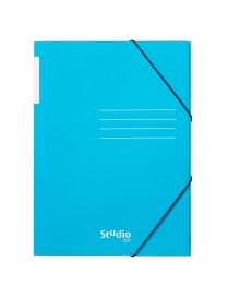 CARPETA CON GOMAS SOLAPAS CARTON AZUL STUDIO PARDO
