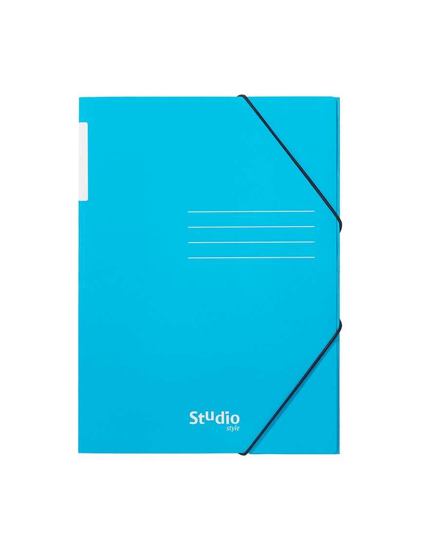 CARPETA CON GOMAS SOLAPAS CARTON AZUL STUDIO PARDO