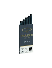CAJITA 6 CARTUCHOS TINTA PARKER NEGRO.